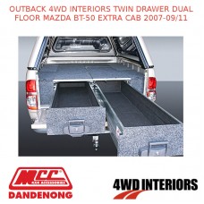 OUTBACK 4WD INTERIORS TWIN DRAWER DUAL FLOOR FITS MAZDA BT-50 EXTRA CAB 07-09/11